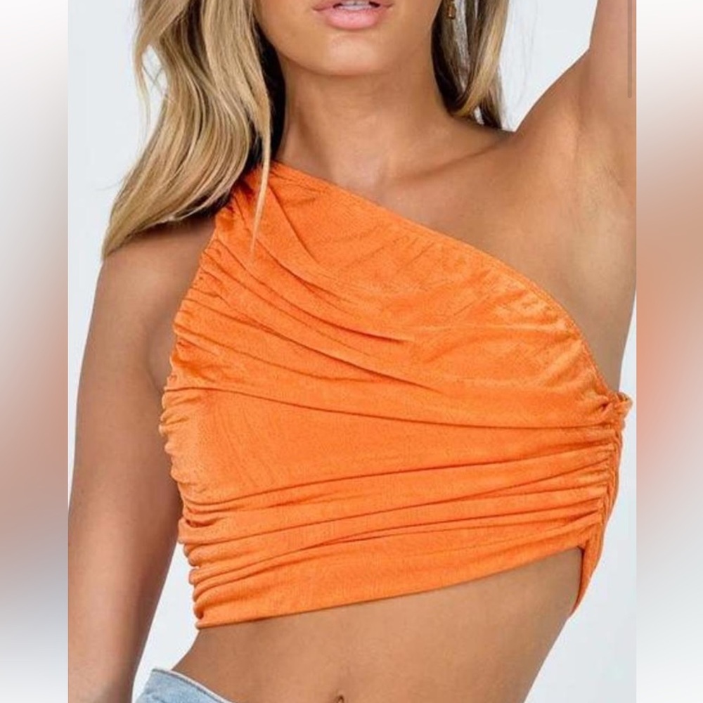 PRINCESS POLLY LIONESS SCRUNCH ORANGE TOP